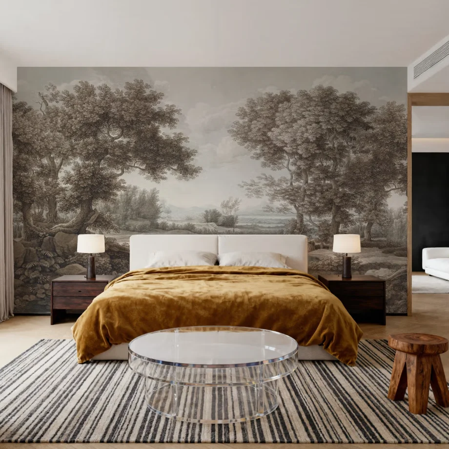 custom Retro Nostalgic Forest Mural Wallpapers for living room Modern Personality Murals peel and stick wallpaper art decor
