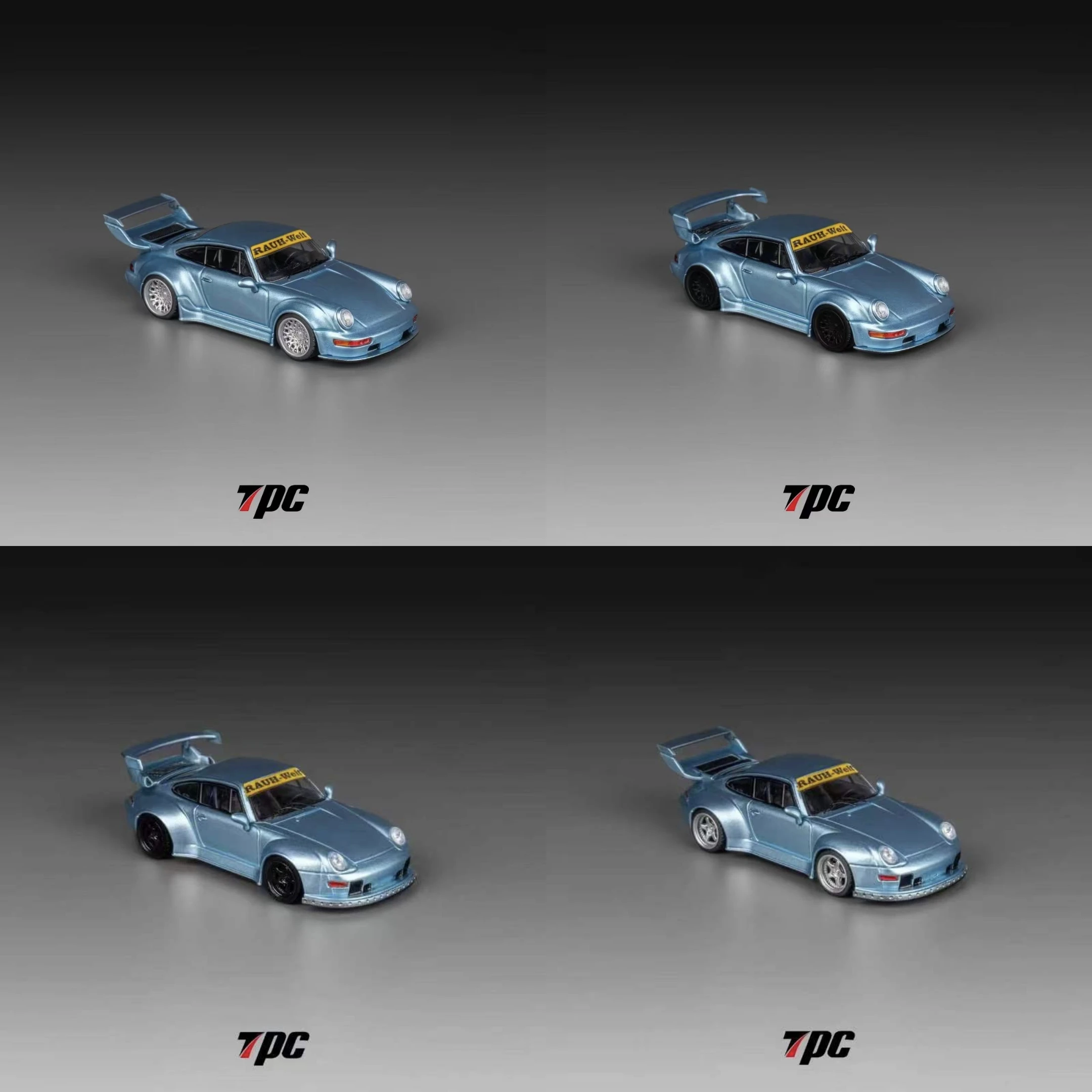 TPC 1:64 RWB 964 993 Ice Blue Alloy Car Model Collection