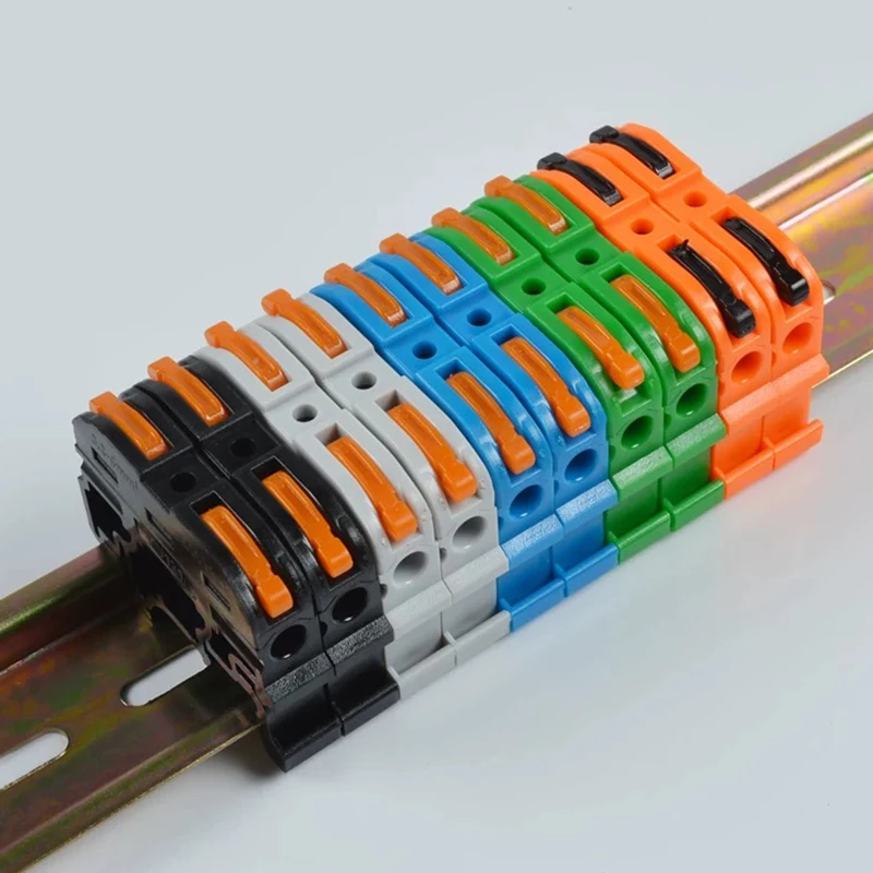 

Din Rail Terminal Block Wire Connector 211 Quick combination type Splicing Conductor Fast Push In Cable Connector Universal