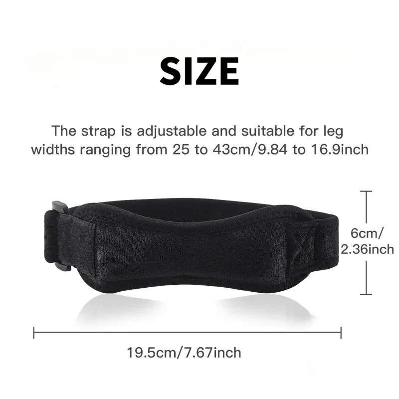 2 Pcs Knee Patellar Tendon Knee Support Strape Brace Adjustable Shock Absorption Compression Knee Pad Sleeve for Outdoor Sports