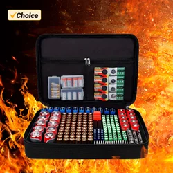 Battery Organizer Storage Box with Grid Partition Zipper Fireproof Waterproof Storage Bag Multi Size Battery Storage