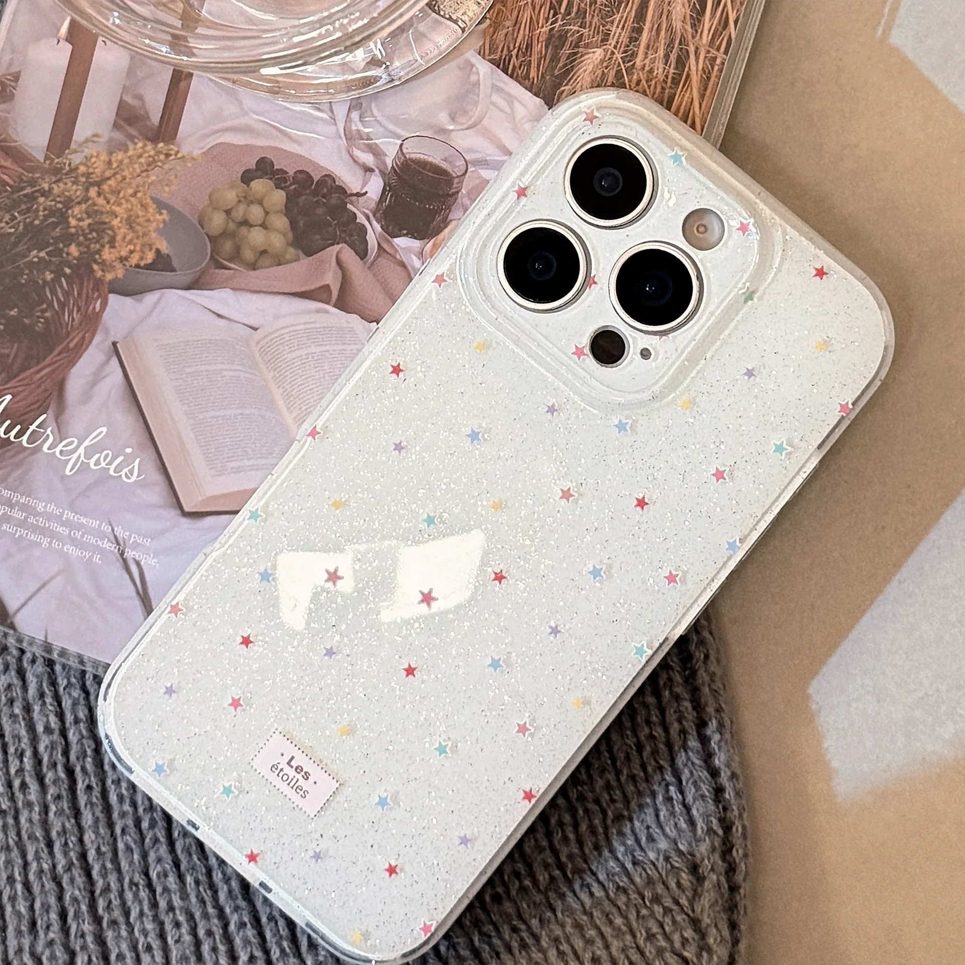 الكورية تألق بريق كامل الشاشة الملونة ستار لينة قضية الهاتف آيفون 16 15 14 13 12 برو ماكس للصدمات الغطاء الواقي