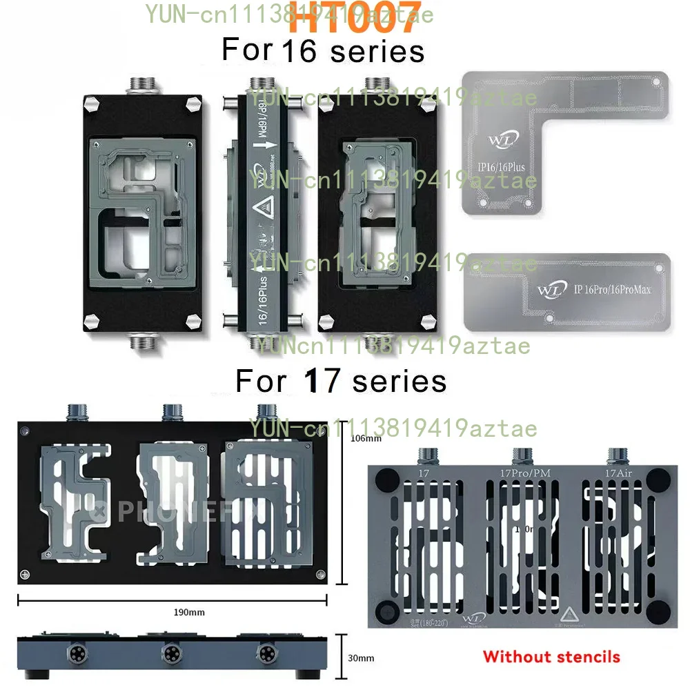 WL HT007 X-17 Series Pre-Heating Groove Mold Desoldering Station for iPhone X-17 ProMax Layered Motherboard Tin Planting Bonding