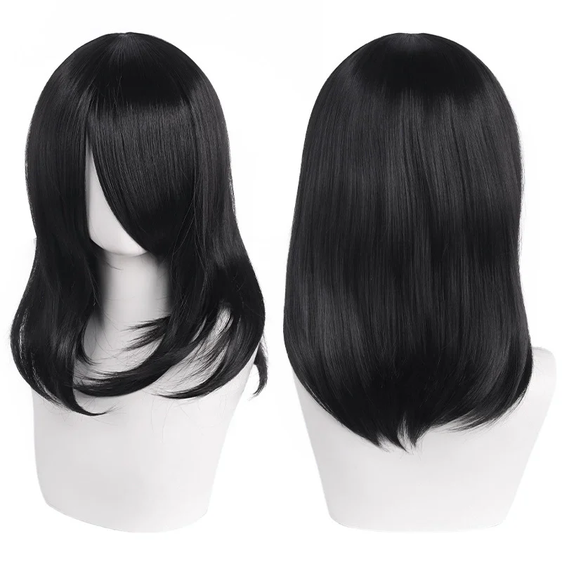 Universal Anime Cosplay Wig 40cm Medium Length with Bangs – Kemonomimi Style, Multi Color Synthetic Costume Wig