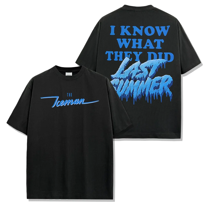 Camiseta de Verano 2026, Nueva Colección Drake Iceman, Azul y Negra, para Hombre y Mujer, Estilo Urbano Y2K, de Algodón, Talla Grande