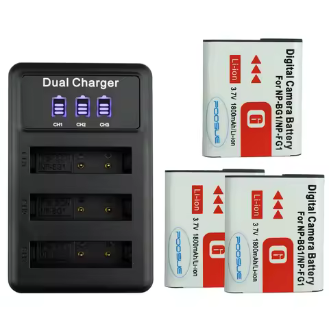 3Pcs NP-BG1 NP BG1 battery +LED Triple battery Charger For SONY DSC-HX30/HX20/T20/T100 H90 N1 H70 H9 Digital Cameras