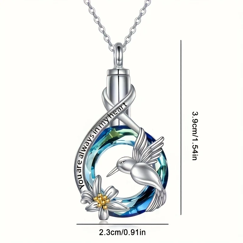 1PCS Kolibri Urne Halskette für Urne Asche für Frauen Niedlichen Tier Feuerbestattung Schmuck Erinnerung Geschenk für Weihnachten – Detail 6