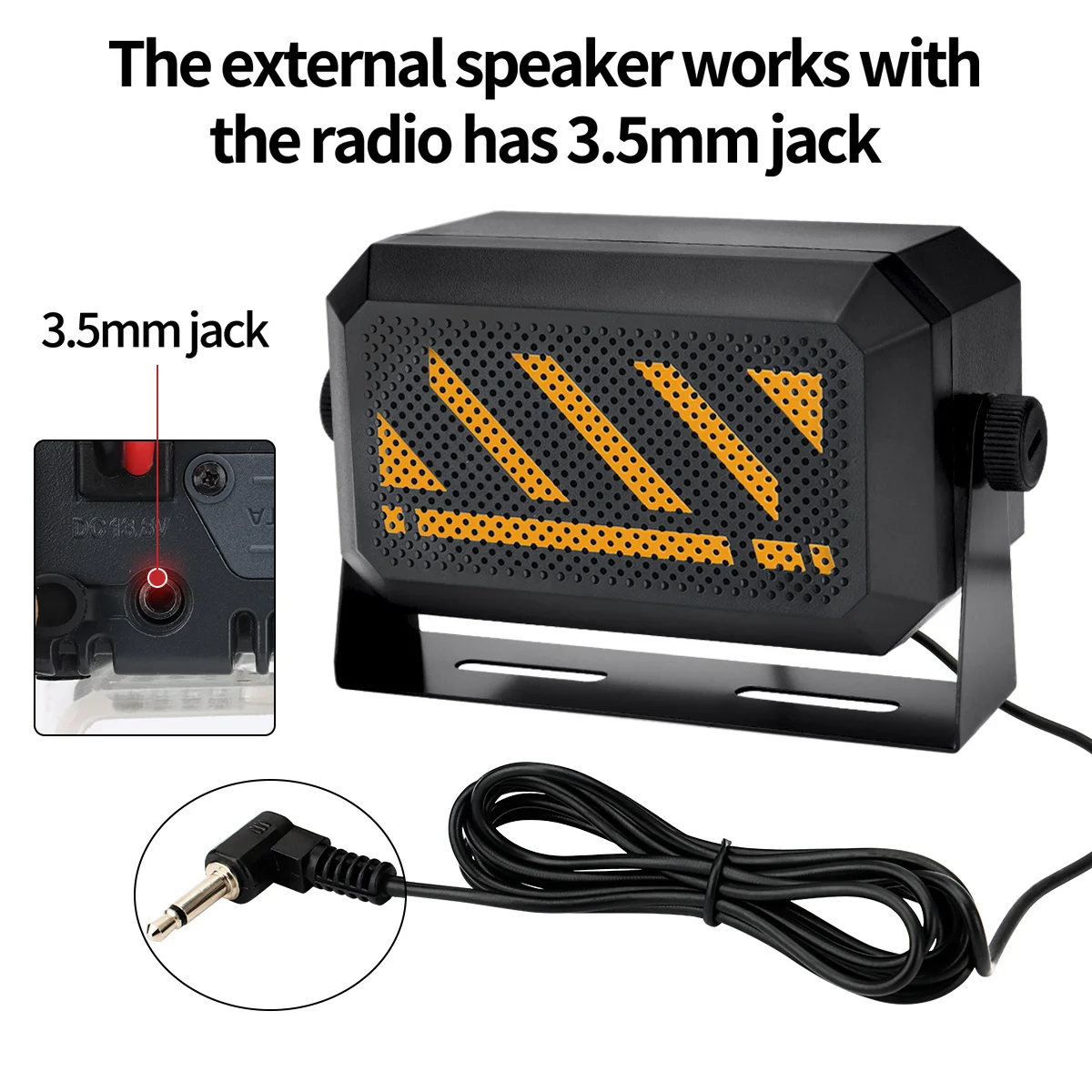 Altavoz externo ABBREE para radio móvil, con conector jack - imagen 3