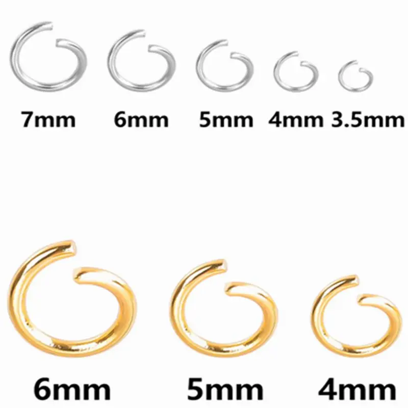 

100pcs/lot Stainless Steel Jewelry Gold Plated Jump Rings diy Craft Connector Earring Necklace Charm for Jewelry Making Material