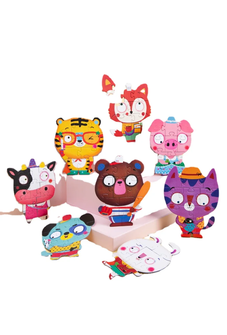 

Children's jigsaw puzzle toys for babies early childhood education 3-6 years old double-sided paper animal puzzles