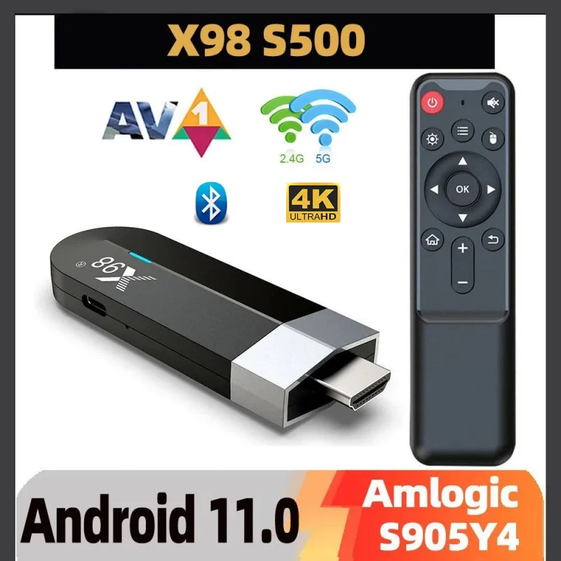 Smart TV Box X98 S500 4/32 GB Amlogic S905Y4 Android 11 Codec AV1 BT WiFi 4G 5G 4K HD Media Player Smart Smart TV Stick iptv