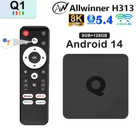 Android14 Smart TV Box Q1 Allwinner H313 Supports 2.4G&amp;5G Dual Wifi 8K 64G 128G Rom Google Media Player TV Box Voice Set Top Box