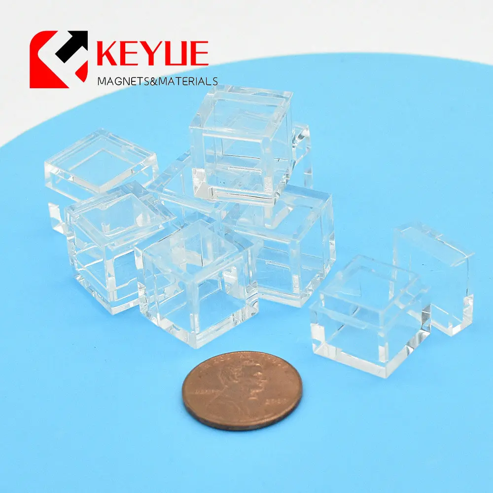 Étuis en acrylique pour Cubes d'éléments, 10 pièces, boîtes transparentes, Collection, rangement de petite taille 14mm pour Cubes d'éléments 10mm
