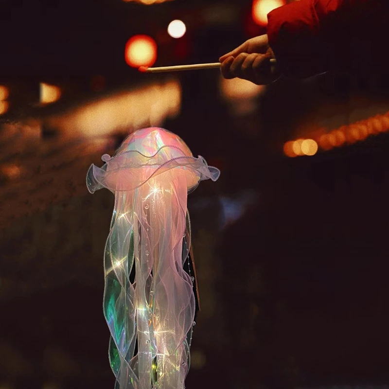 Jellyfish Lamp, Portable Flower Lamp, Girl Room Atmosphere Decoration Lamp, Bedroom Night Lamp, Home Decoration