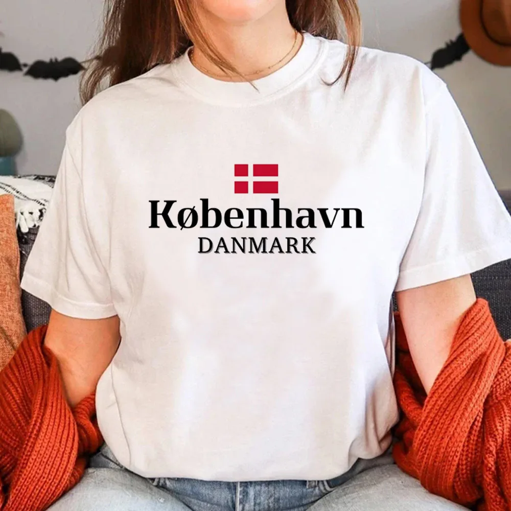 Denmark top women Y2K streetwear t-shirts female graphic clothes