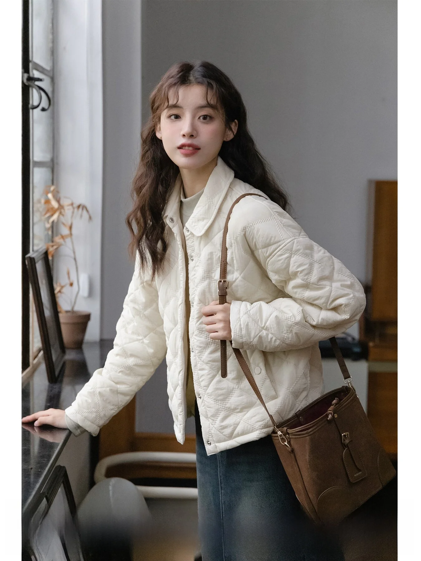 

Винтажное хлопковое пальто Snowy Day для женщин, маленький размер, привлекательное, уникальное, с ощущением роскоши, зимнее, S...