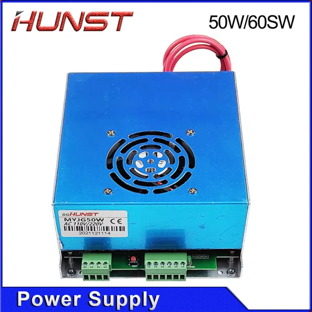 Hunst MYJG-50W 60W CO2 Laser Power Supply 110V/220V Optional, Suitable For 40~70w Cutting And Engraving Machine Glass Tube