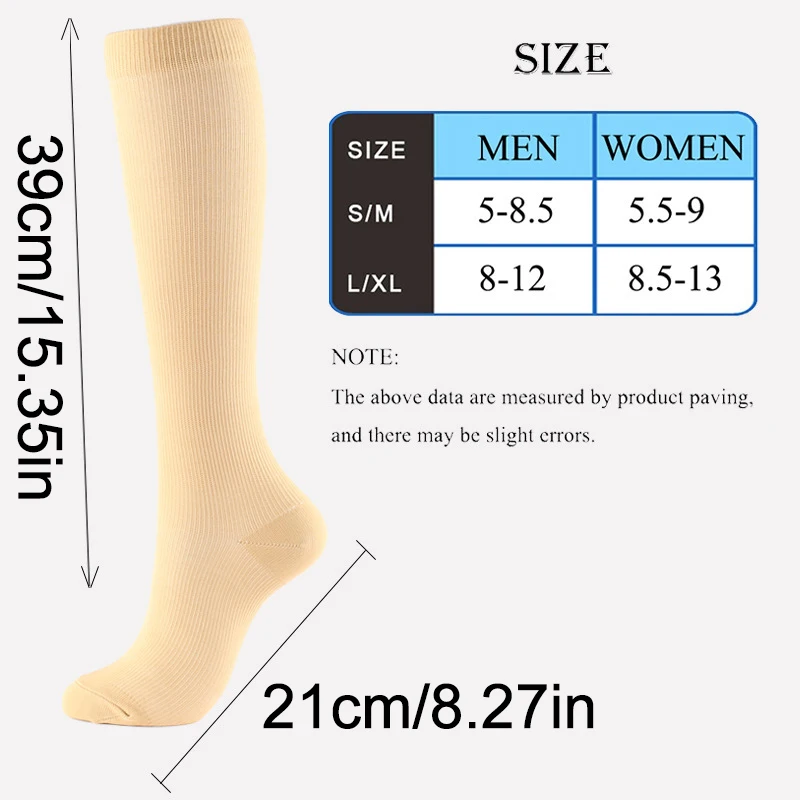 1/3/6 Pairs Neutral Running Tight Elastic Compression Socks Sweat Absorbing Breathable Preventing Varicose Veins Cycling Socks