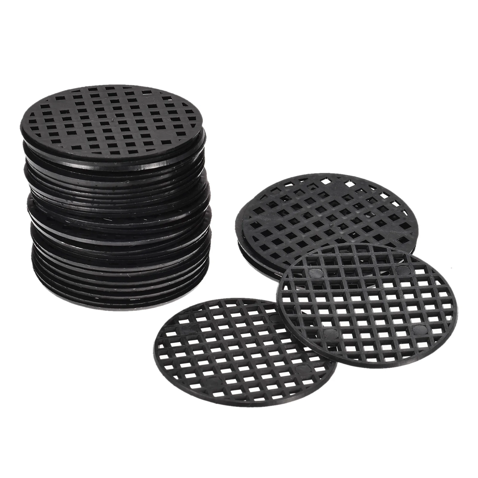 

30/50Pcs Flower Pot Hole Mesh Pad 2.2"/1.8" Round Plastic Bottom Grid Drainage Screens Prevent Soil Loss for Flower Plant Bonsai