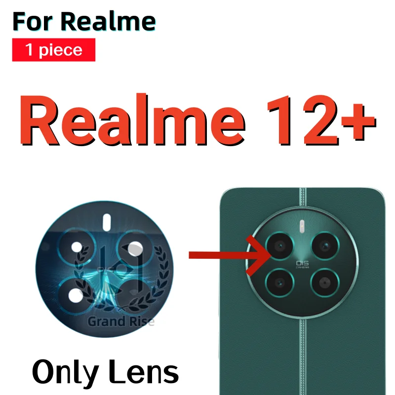 Nuevo Para Realme11 11Pro Realme11X 11Pro+ Realme12 12+ 12Pro Realme12Pro+ Plus Lente Vidrio Cámara Trasera Con Pegamento Sticker Pieza de Repuesto 5