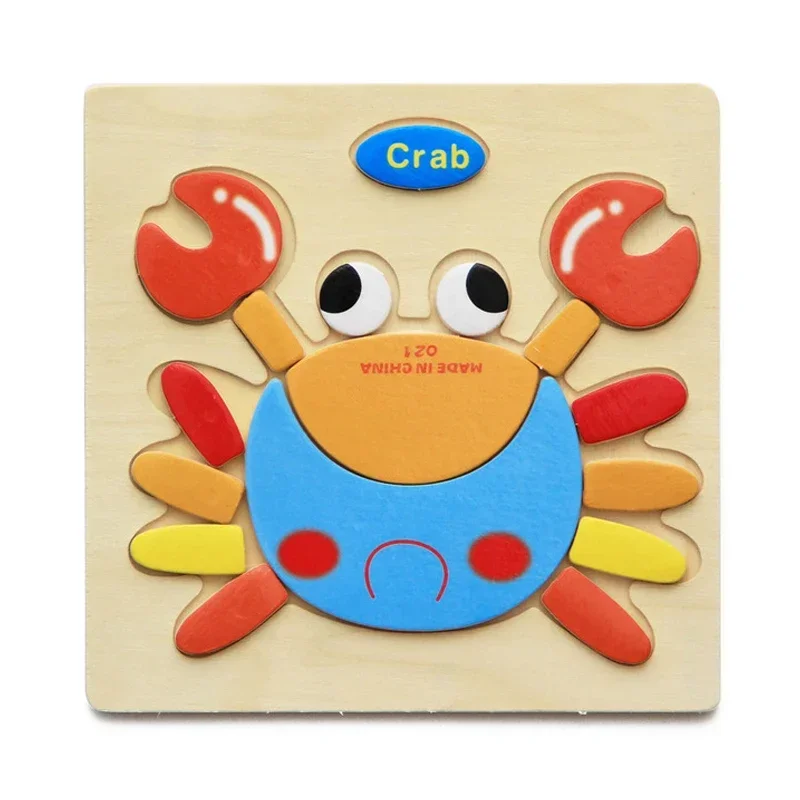 Kids Toys Educational Wooden Toys for Children Early Learning Puzzle 3D Cartoon Animal Insect Traffic Puzzles Intelligence