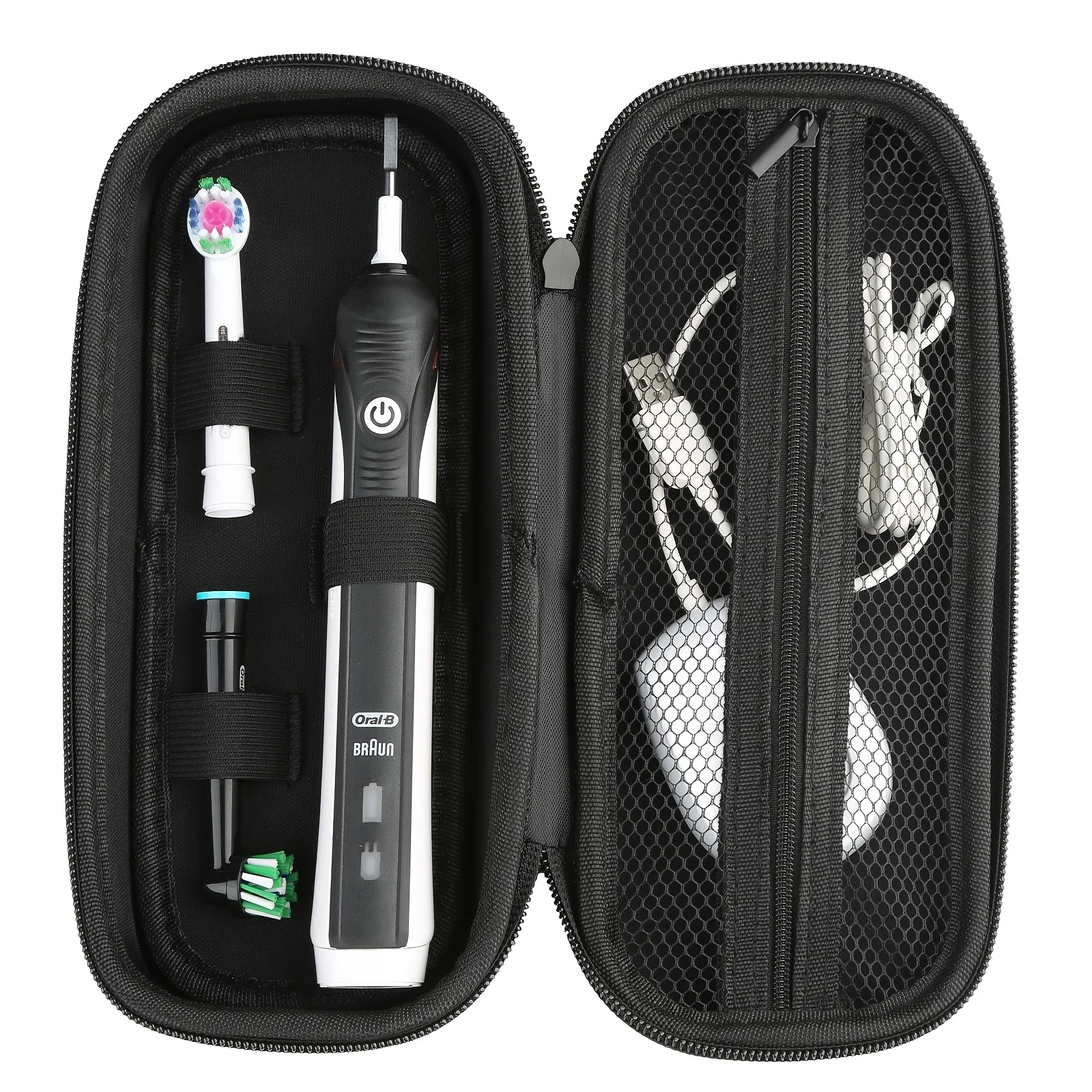 Toothbrush Travel Case for Oral-B/Sonicare with Mesh Pocket，for Oral-B Pro 1000 2000 3000 3500 1500, for Sonicare 4100 5100 Bag
