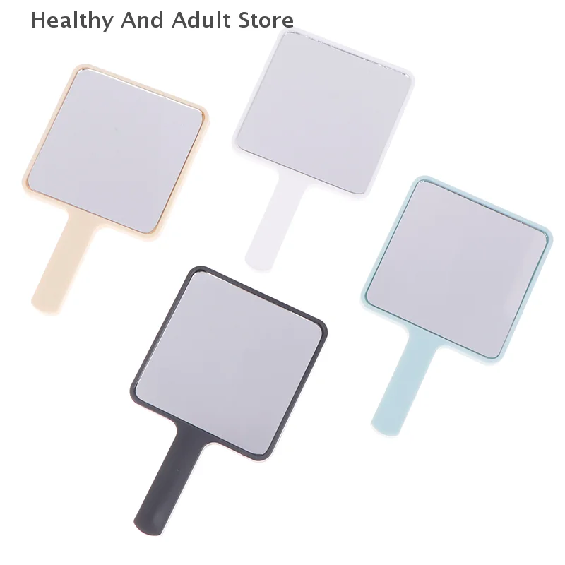 Miroir de maquillage à main carré miroir de vanité de maquillage avec poignée miroir à main SPA Salon miroirs compacts miroir cosmétique pour les femmes