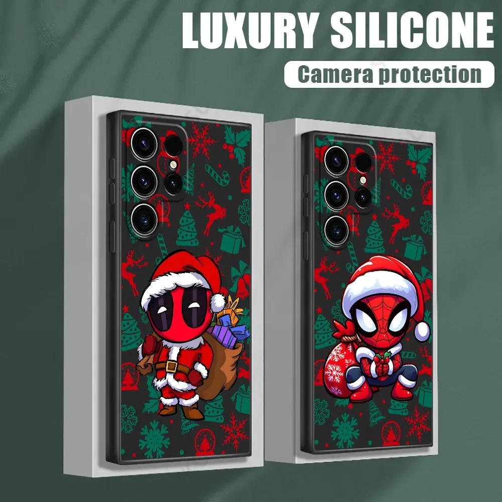 

Christmas Deadpool Spiderman Phone Case For Samsung Galaxy S25 FE Cases S25 S24 S23 S21 Ultra S20 S24 FE S22 Plus Note 20 Cover