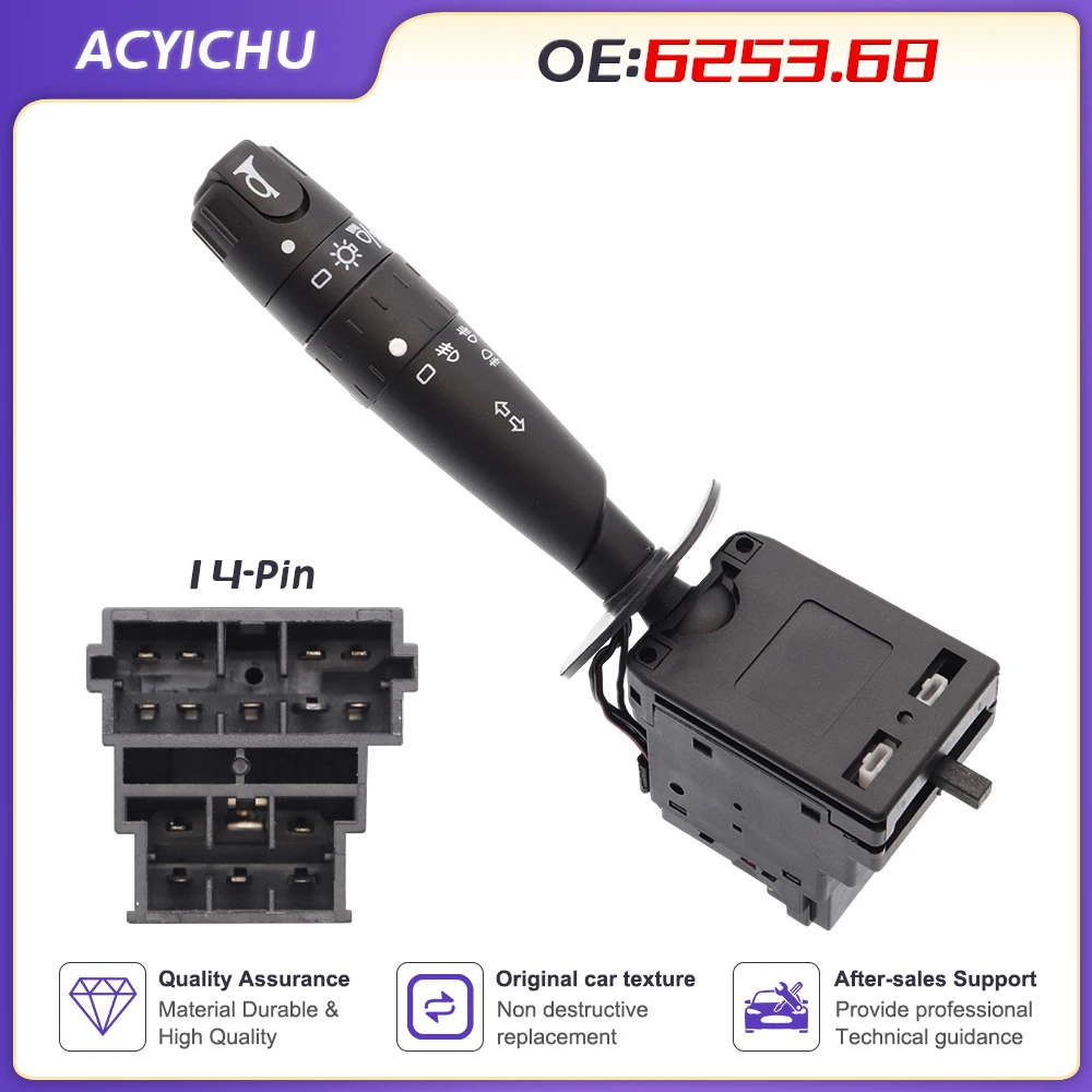 6253.68 Headlight Switch Turn Signal Switch For Citroen Evasion Xsara For Peugeot 406 605 806 1999 - 2011 6253.68 625368