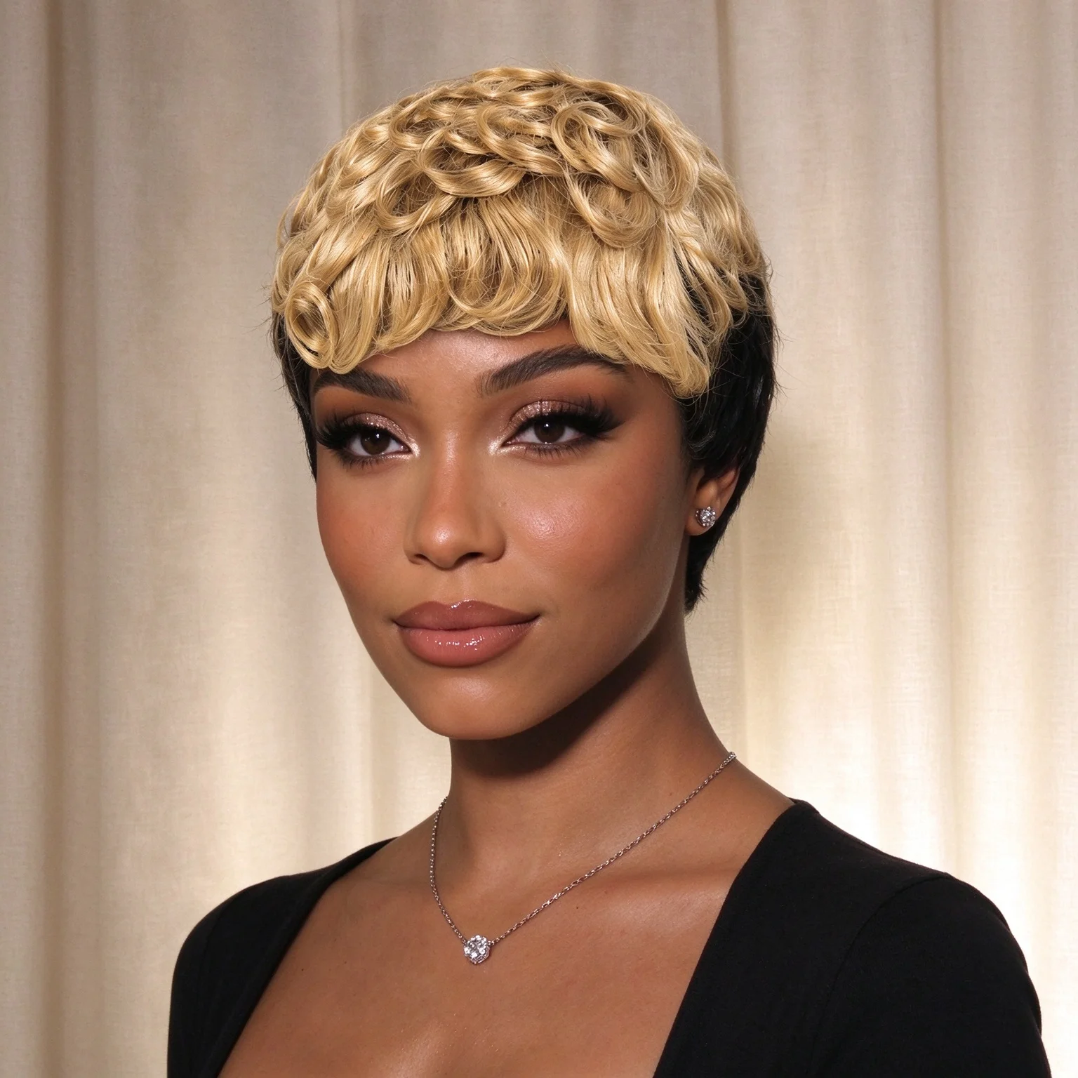 Human Hair Pixie Cut Wig for Women - 6 Inch 150% Density Brazilian Virgin Human Hair Short Wig Full Machine Made for Daily And Cosplay Use