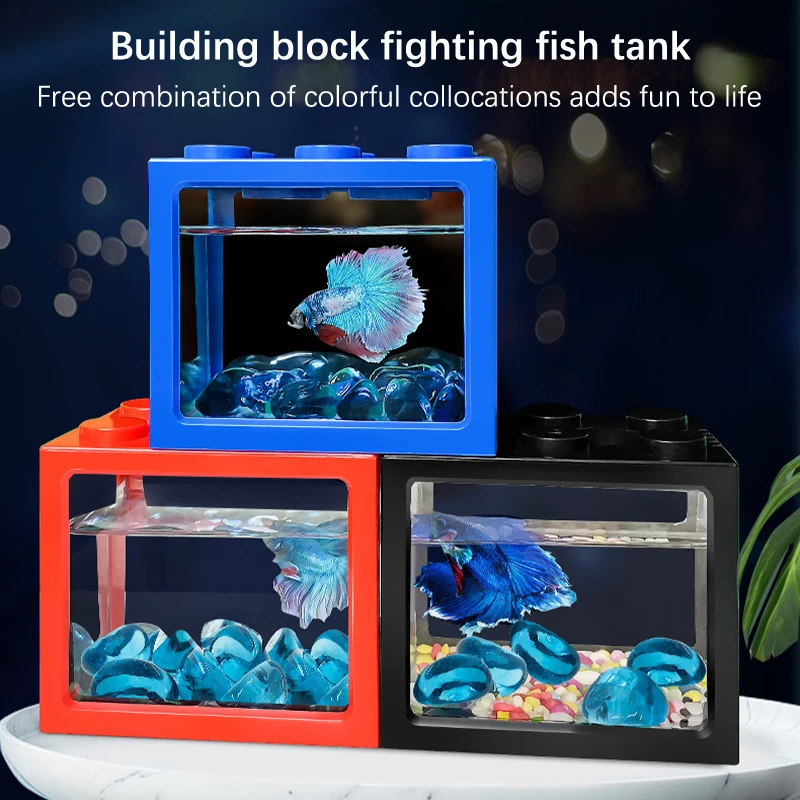 2023 Mini Aquarium Fish Tank Lamp Control Color Circular AquariumMini Fish Tank Light Home Decoration Aquarium Accessorie