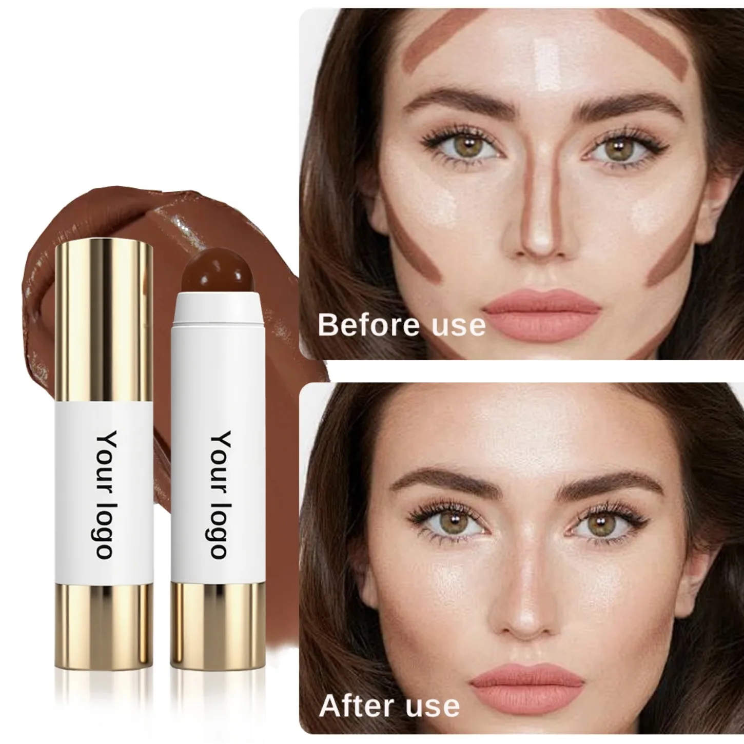 Private Label Custom Logo Vegan Wholesale Makeup Face Contour Stick Highlighter Concealer Natural Shading Sculpting Blusher