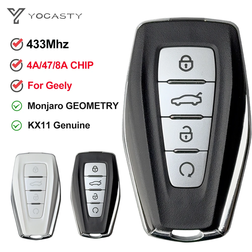 YOCASTY Original OEM 433Mhz 4A/ID47/8A Chip Smart Keyless Car Key For Geely Monjaro KX11 Emgrand X7 X3 S1 GEOMETRY Genuine