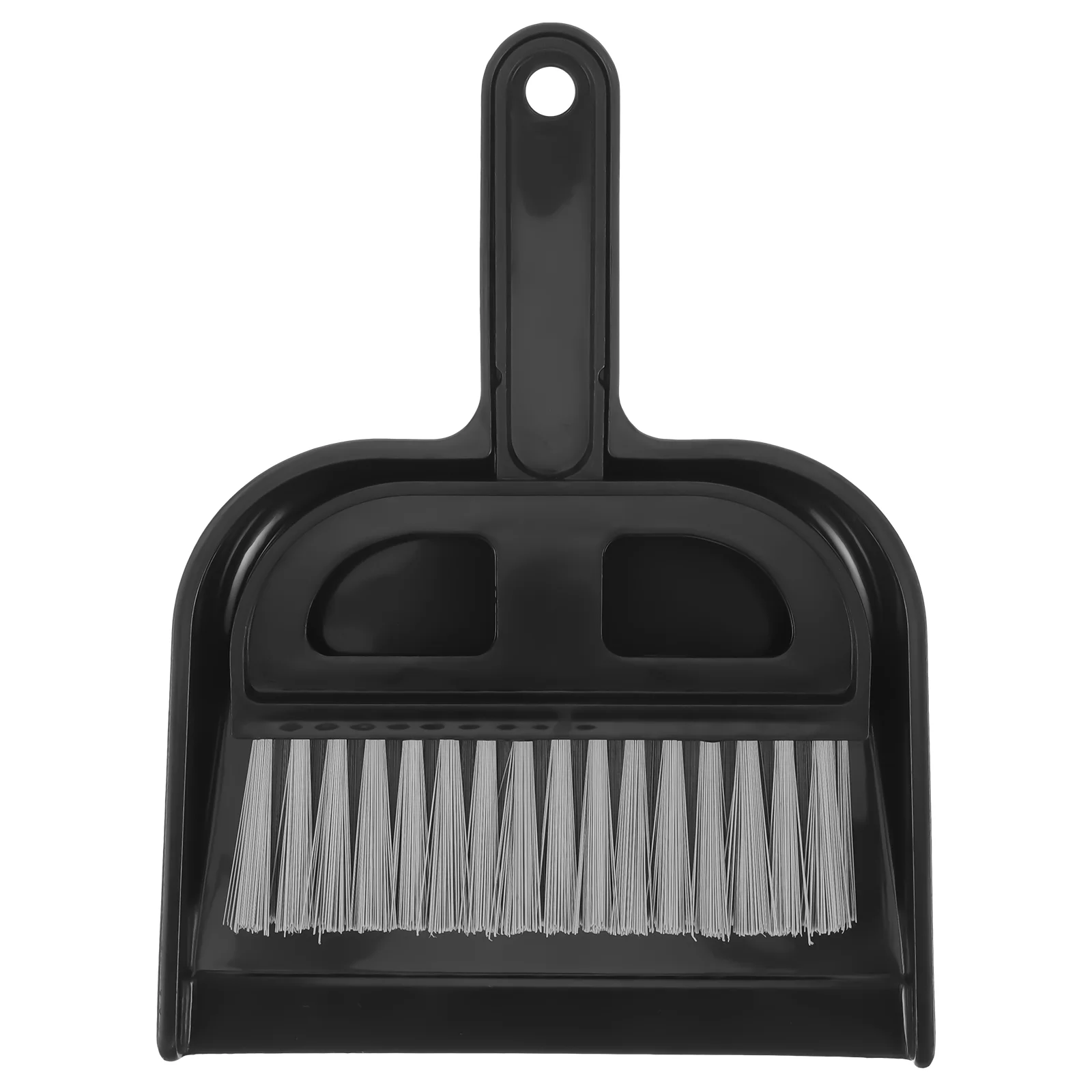 Mini Desktop Sweep Cleaning Brush Small Broom Dustpan Set (Black)