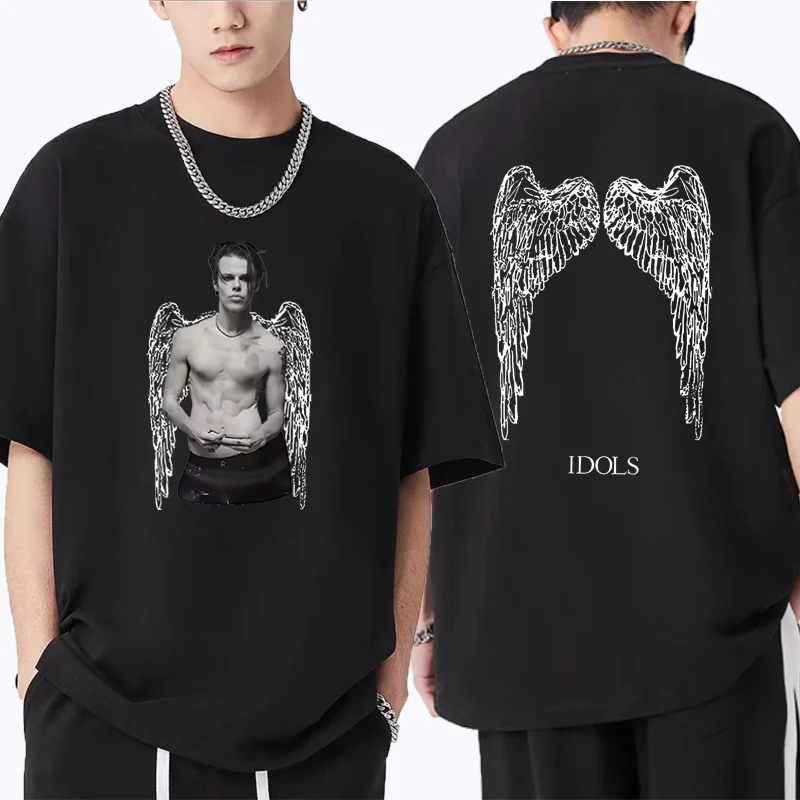 

Yungblud IDOLS Wings Album Tour 2025 T Shirt men women's vintage Cotton short sleeve clothes Unisex Hip Hop streetwear t shirts
