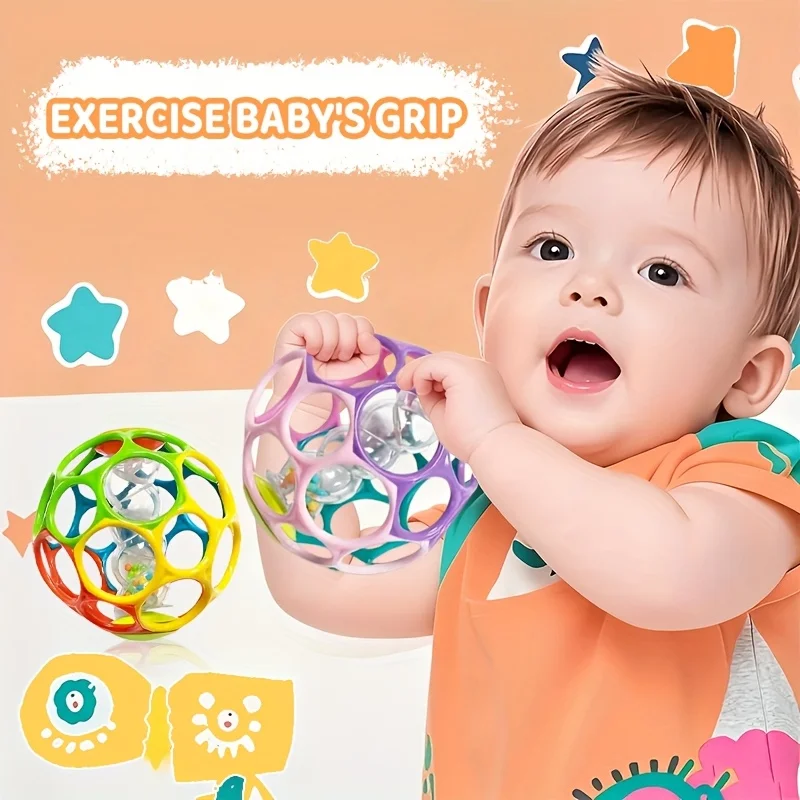 

4-Color Combination Baby Grip Hand Grip Ball , Cutout Design for Improved Grip & Flexibility, Ideal Holiday Gift