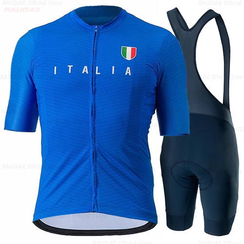 Raudax Italia Ciclismo conjunto hombre Ciclismo Jersey manga corta bicicleta Ciclismo ropa Kit Mtb bicicleta desgaste triatlón Maillot Ciclismo