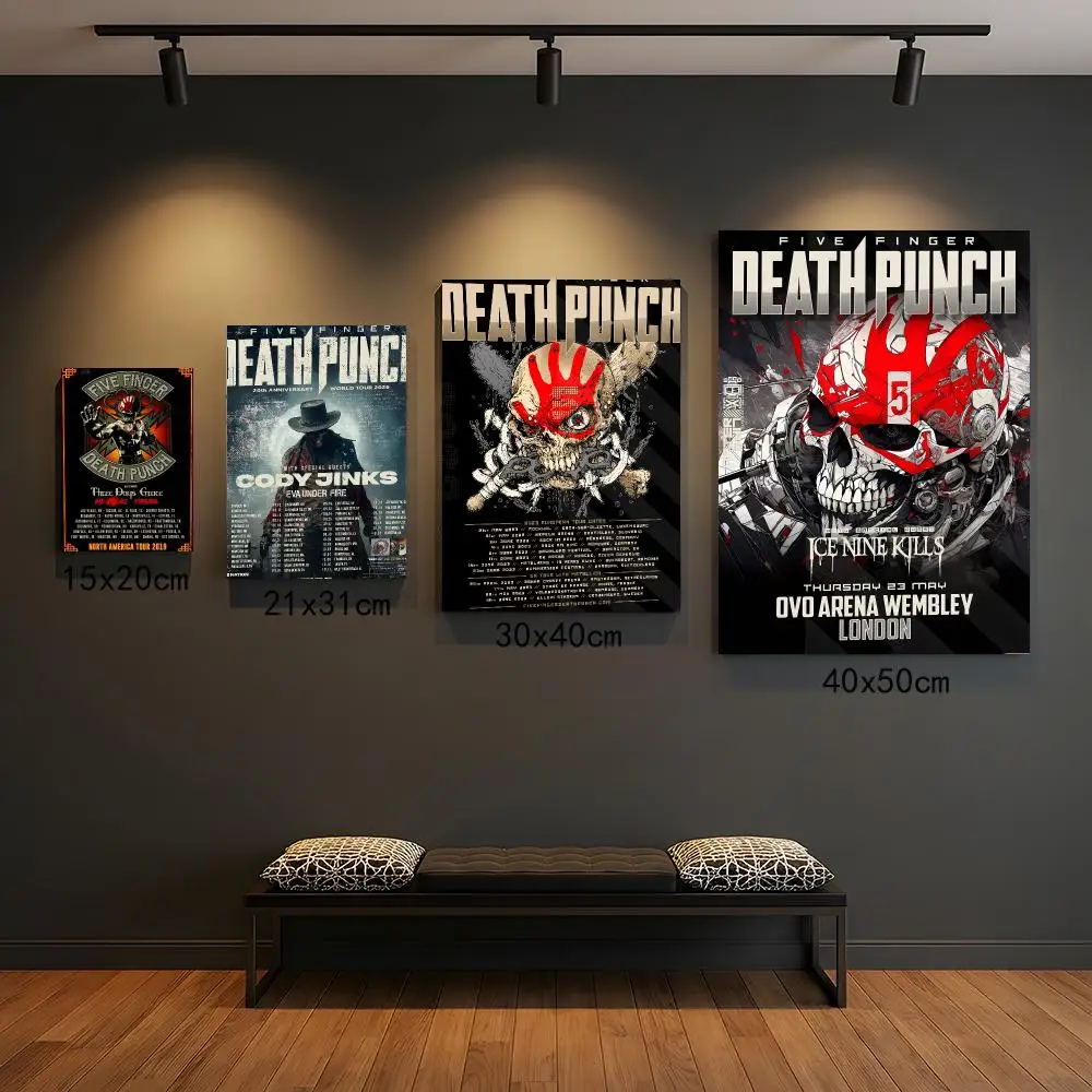 band F-Five Finger Death Punch-H Painting Calligraphy Elegant Botanical Decor for Living Room Modern Interior Design
