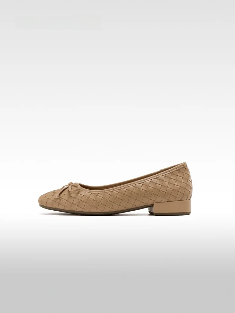 

Aokang Women's Faionable Woven up up Court oes Low Blo Heel Commuter Sle Spring Autumn Collection Slip-On Single oes