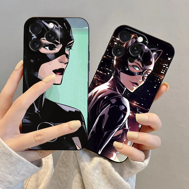 S-Selinas Kyle C-Catwomans Sexy For iPhone 15 14 13 12 11 XS XR X 8 7 SE Pro Max Plus Mini Black Funda Phone Case