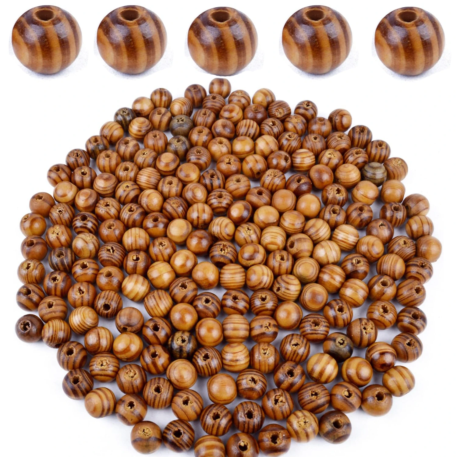 

200 шт. 12 мм круглые деревянные бусины из натурального дерева, разделительные бусины для изготовления украшений своими руками