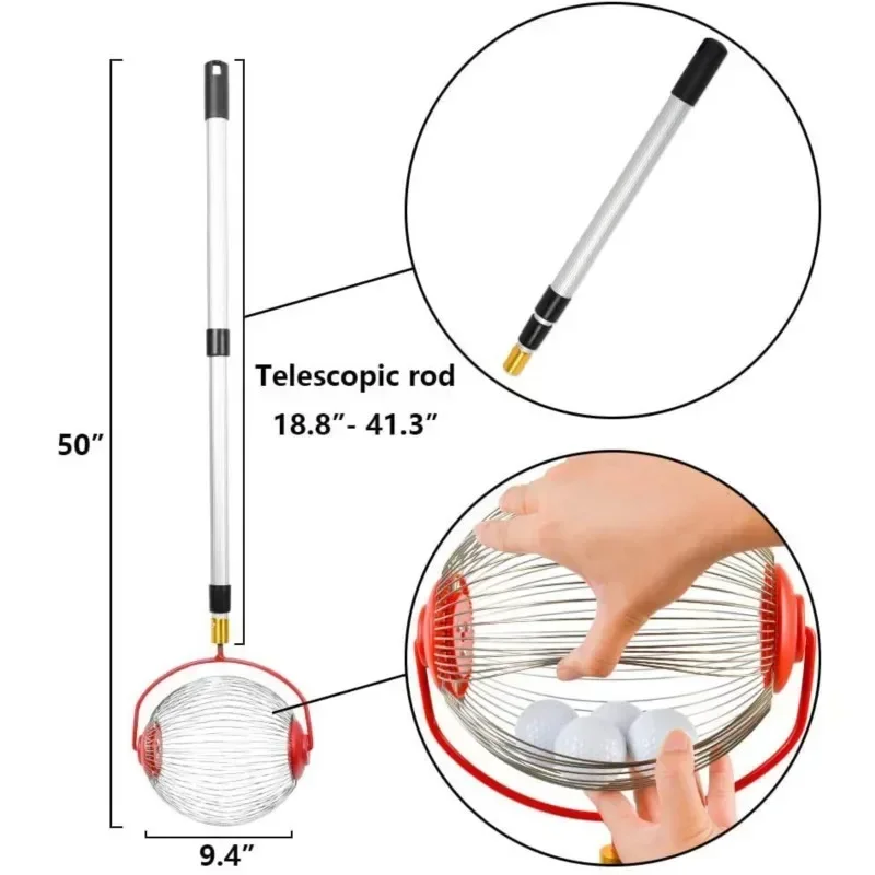 حصادة صامولة الكرة الدوارة القابلة للتعديل - لاقط سهل الدوران، أداة يدوية خارجية |   للجوز والبقان وتفاح السلطعون