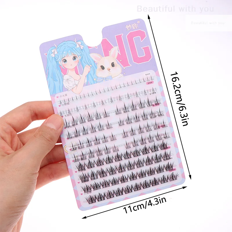 124 قطعة رموش مانغا سميكة الشيطان الصغير مجموعات الرموش الفردية الطبيعية كوس رمش تمديد ماكياج الكورية لتقوم بها بنفسك رمش كاذبة #6