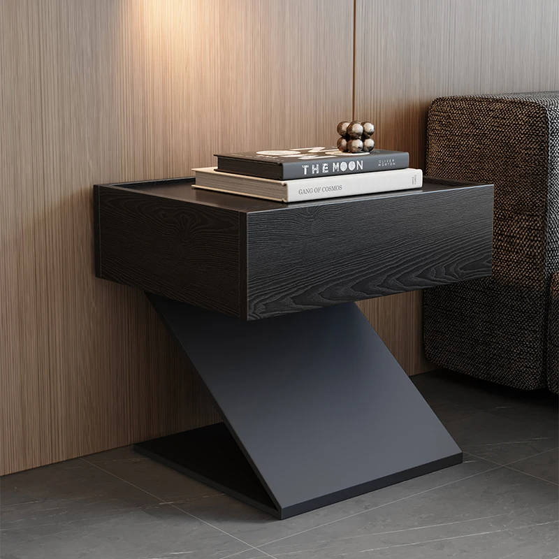 

Italiya Classic Nightstands Unique Black Luxury Design Bedside Nightstands Modern Space Saving Mesitas De Noche Home Furniture