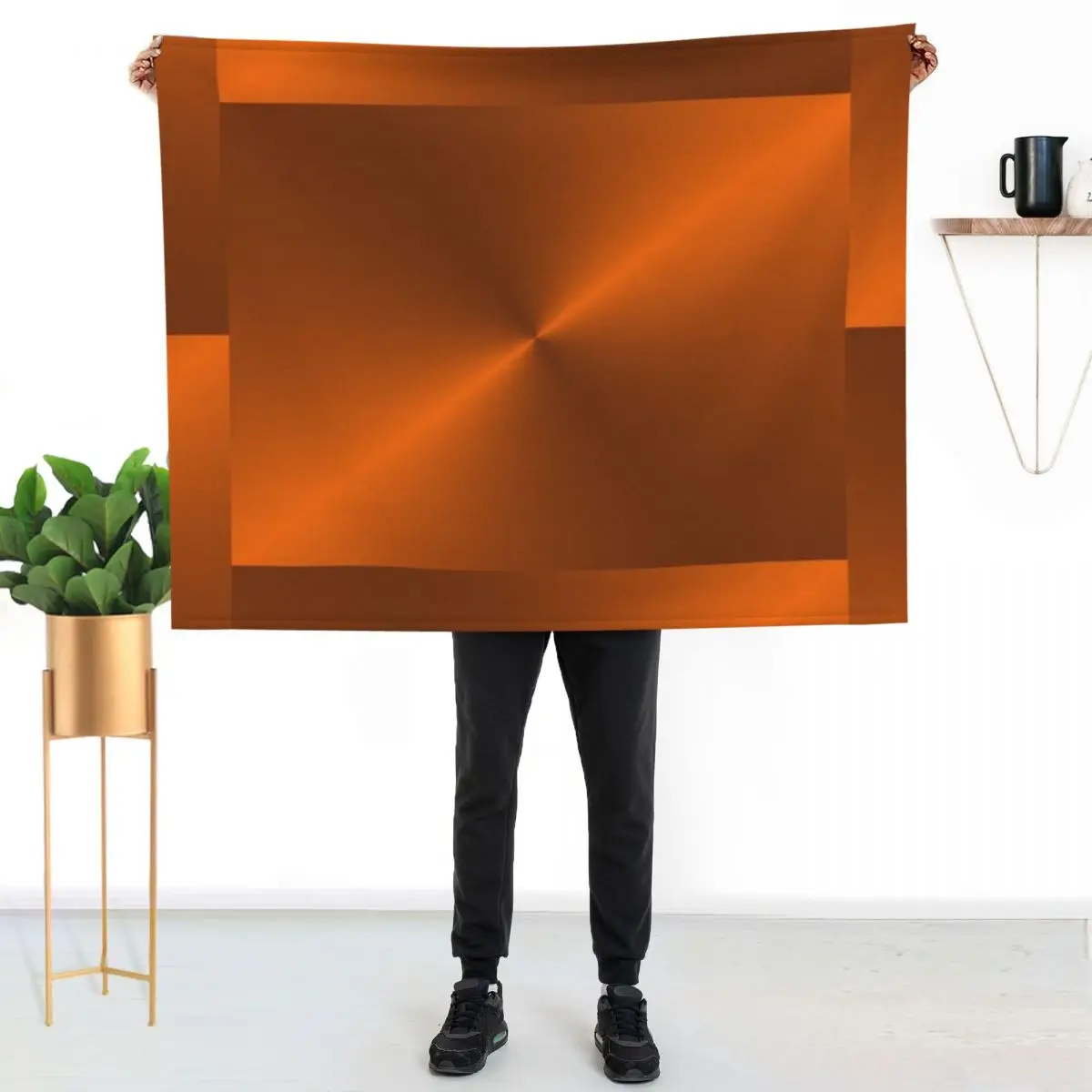 

Brushed Copper Illustration Throw Blanket Fade Resistant Durable Throw Blanket