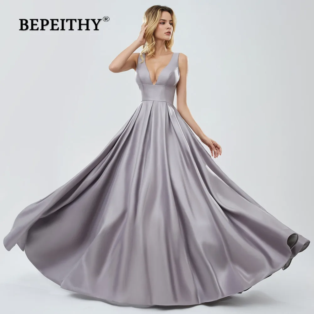 BEPEITHY – robe De soirée longue, col en V, corsage transparent, Sexy, 2021