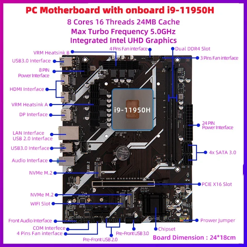 100% NEW JIESHUO motherboard with processor  i9 11900H i7 11800H i5 11400H  motherboard AND CPU Combo kit view 5