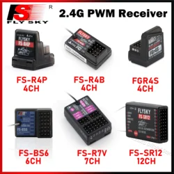 FLYSKY 4/6/7/12CH 2.4G Receiver FS-R4P FS-R4B FGR4S BS6 FS-R7V FS-SR12 PWM for RC Model Cars Boat Vehicles Airplane Robot Part