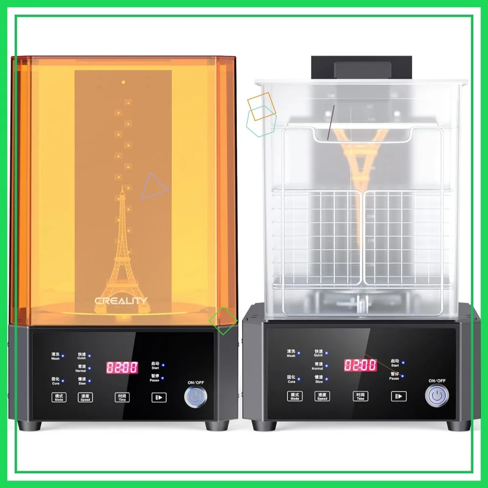 

2 in 1 Resin 3D Printer Wash and Cure Station, UV Curing Rotary Box with Bucket, Washing Size 7.48x6.06x7.87 Inches
