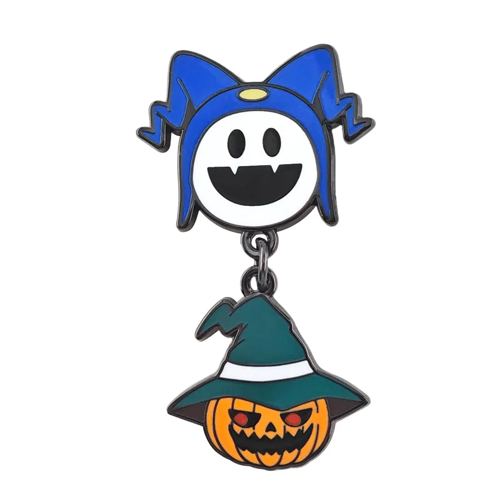 Jack Frost & Pyro Jack Enamel Pin Halloween Witch Pumpkin Brooch Game Character Lapel Badge Bag Decor